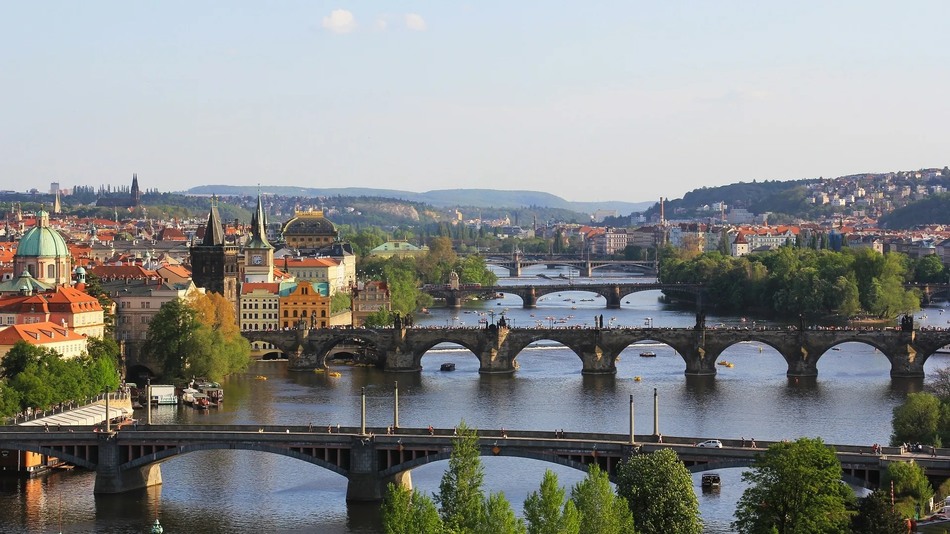 Panorama of Prague and its bridges for AR Tour Prague DMC
